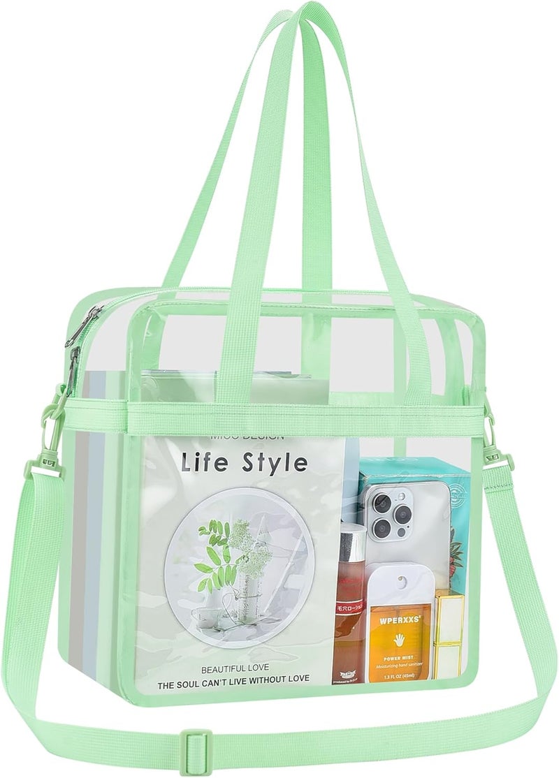 USPECLARE Clear Tote Bag for Stadium Events, 12x6x12 Transparent Stadium Bag for Work, Sports Games,Gym，Concerts - Image 1